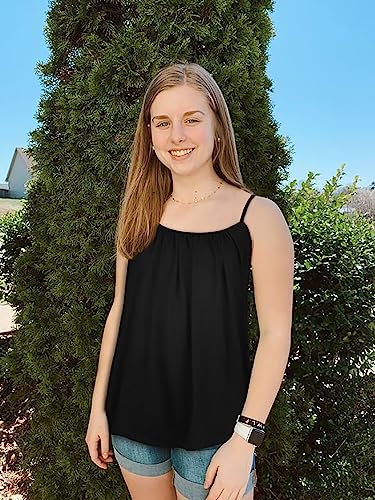 Plus Size Tank Top for Women Summer Casual Spaghetti Strap Camisole Loose Fit Sleeveless Tunic Blouses3