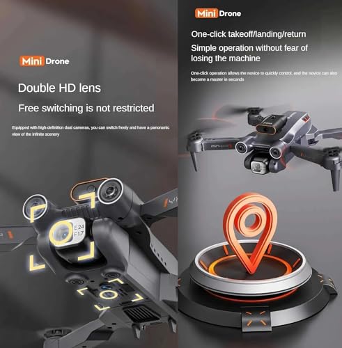 Image of Heattack Olly'S-Drone-With-4K-Camera-Wifi-FPV-1080P-HD-Dual-Foldable-RC-Drone-Altitude-Hold-Headless-Mode-Visual-Positioning-Auto-Return-App-Control-Multicolor-4 (DN8)