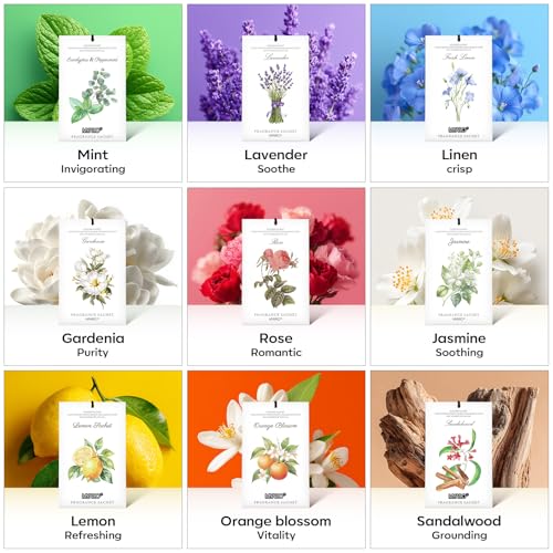 image for MYARO 12 Pcs Rose Sachets Deodorizer Room Air Freshener Long Lasting H