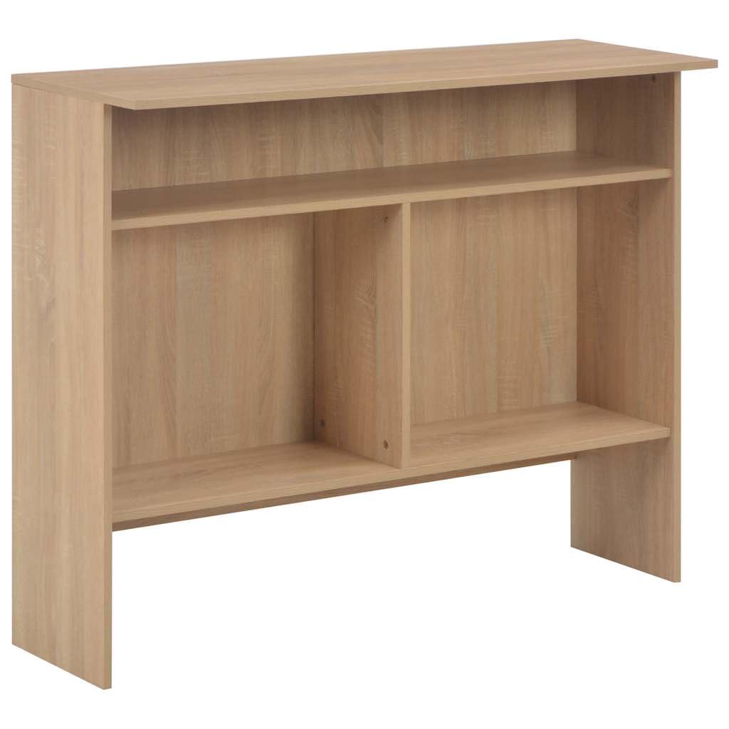 Tavolo da Bar Rovere in Legno Multistrato 138x40x120 cm | Consolle alta salvaspazio con tavolo interno estraibile e ruote, ideale per arredare cucina o soggiorno.