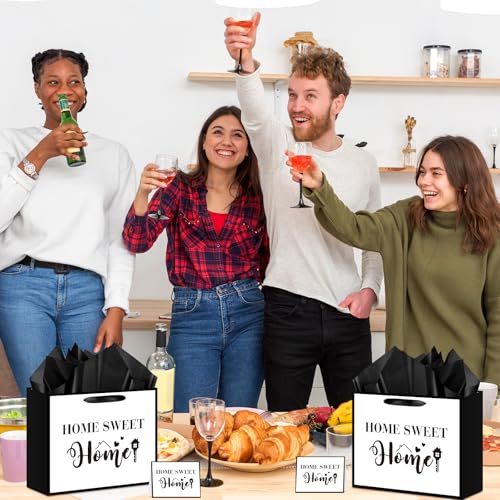 Housewarming Gift Bag Set, Large White Home Sweet Gift Wrap Bag with Tissue Paper Greeting Card Decorations for Men Women Friends New House Home Adventure Warming Gifts Wrapping Paper Present Supplies - Image 7