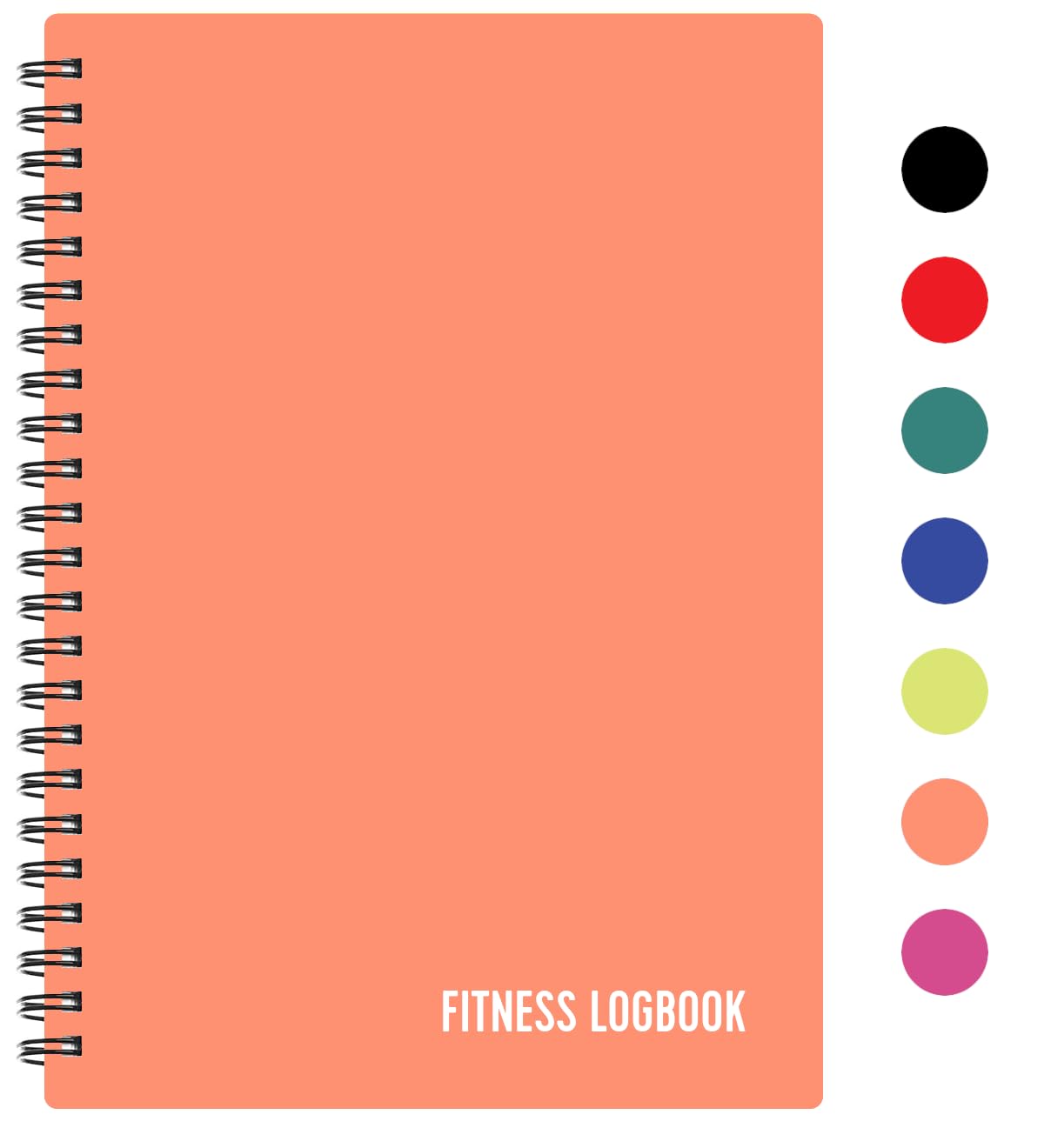 Fitness Logbook - Thick Plastic Cover - 160 Pages - A5 Undated Workout Journal For Men & Women - Planner Log Book To Track Weight Loss, Muscle Gain, Gym Exercise, Bodybuilding Progress - Peach