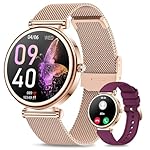 Small Smart Watch for Women with Bluetooth Call, 1.27” Ladies Smart Watch,120+ Sports Modes Step Counter Fitness Watch, HR/BP/SpO2 Sleep Monitor, IP68 Waterproof Smartwatch for Android/iOS Rosegold