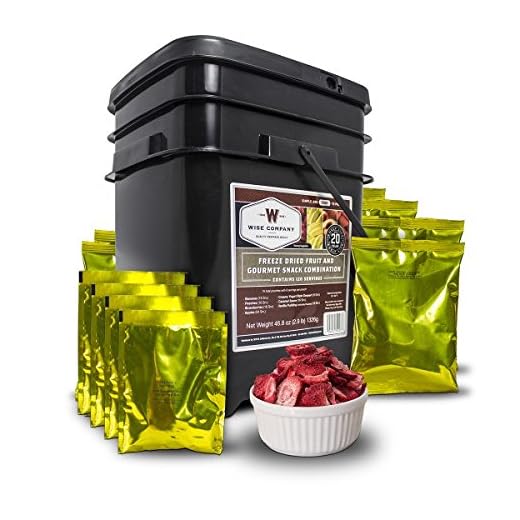 Wise Company, Emergency Food Supply, Freeze-Dried Fruit and Snack Bucket, 120 Servings