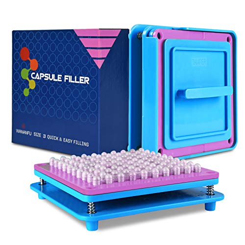 WANANFU Máquina de llenado de cápsulas tamaño 3, Usar con cápsulas vacías tamaño 3, Máquina de cápsulas tamaño 3