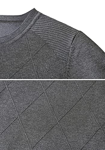 Joe Wenko Men's Diamond Pattern Short Sleeve Crew Neck Knit Pullover Sweater T-SHRRTS3