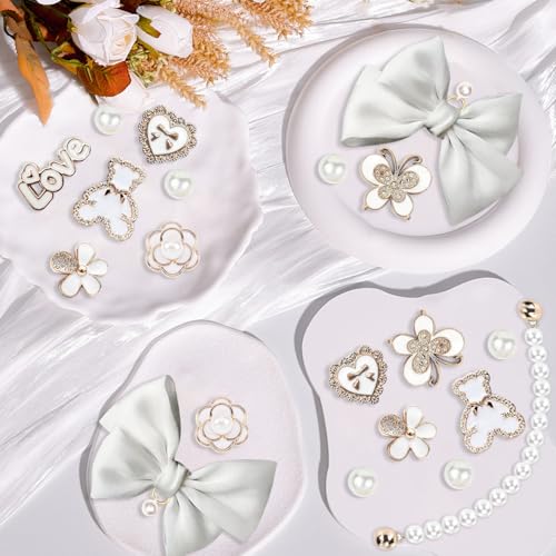 Image of Charms for Bogg Bag,Pearls,Butterfly Flowers and Chain for Bogg Bag Accessories Charms(20 pcs)