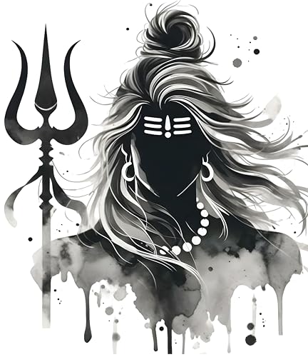 Image of Shiva Wall Sticker - 42X42 cm, Peel and Stick Modern Lord Shiva Vinyl Decal, Spiritual Hindu God Decor for Home & Meditation Spaces (Pack of 1)