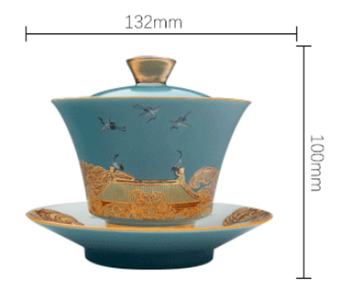 Sancai Chiński ceramiczny zestaw filiżanek do herbaty Kung Fu Teaware Gaiwan elegancka przykryta miska filiżanki do herbaty dla autentycznych doświadczeń herbaty dla entuzjastów herbaty