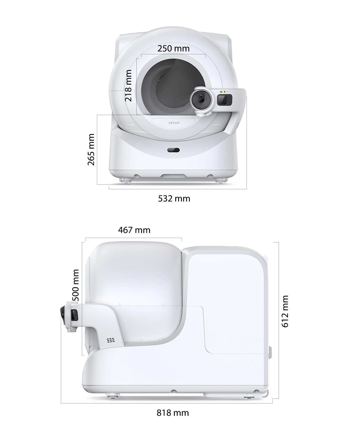 PETKIT Purobot Ultra Selbstreinigende Katzentoilette, Katzenklo Selbstreinigend mit 1080P HD-Kamera,Intelligente Reinigung, Kapazität 70L, Überwachung der Gesundheit AI, Ultra Leise und Sicher