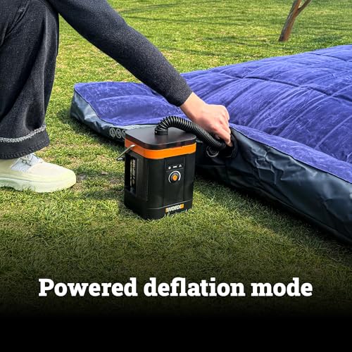 Image of WORX Tire Inflator Portable Air Compressor, 20V Cordless Air Pump for Car Tires, Motorcycle & Balls, 150 PSI Bike Tire Pump with Digital Pressure Gauge, Battery & Charger Included, WX098L
