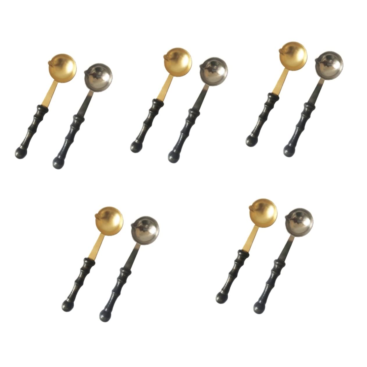 Tofficu 10 Pcs Lacquer Spoon Wax Spoon Wax Stamp Melting Spoon Seal Spoon Chic Handle Copper Spoon Seal Tool Wax Melting Spoon Copper Wax Spoon Wax Sealing Spoon Creative Seal Wax Spoon