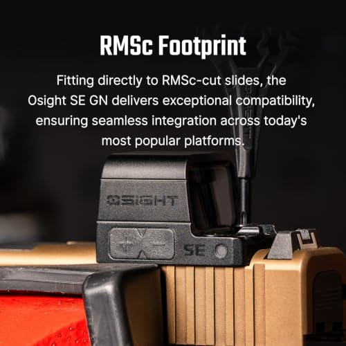 Image of OSIGHT SE Enclosed Micro Red Dot Sight, 2 MOA Dot & 32 MOA Circle or 6 MOA Dot, Red & Green Reticle Options, RMSc /K Footprint Compatible, Compact Reflex Sight for Concealed Carry
