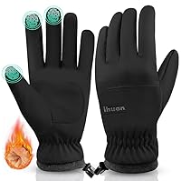 ihuan Thermo Fahrradhandschuhe Damen Herren Warme Radsport Handschuhe für Winter, Touchscreen Wasserdicht Winddicht rutschfest für Laufen, Skifahren, Wandern