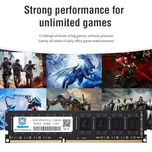 Image of 16GB KIT (2x8GB) DDR3L 1600MHz PC3L-12800U-11 Non ECC Unbuffered 1.35V 2Rx8 Dual Rank 240 Pin UDIMM Desktop Memory RAM Module Upgrade