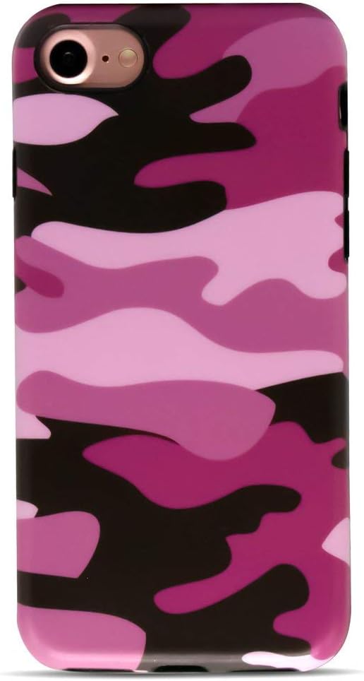 GOLINK iPhone 7 Case/iPhone 8 Case, Camouflage Camo IMD Printing Slim-Fit Anti-Scratch Shock Proof Anti-Finger Print Flexible TPU Gel Case for iPhone 7/iPhone 8 - Pink