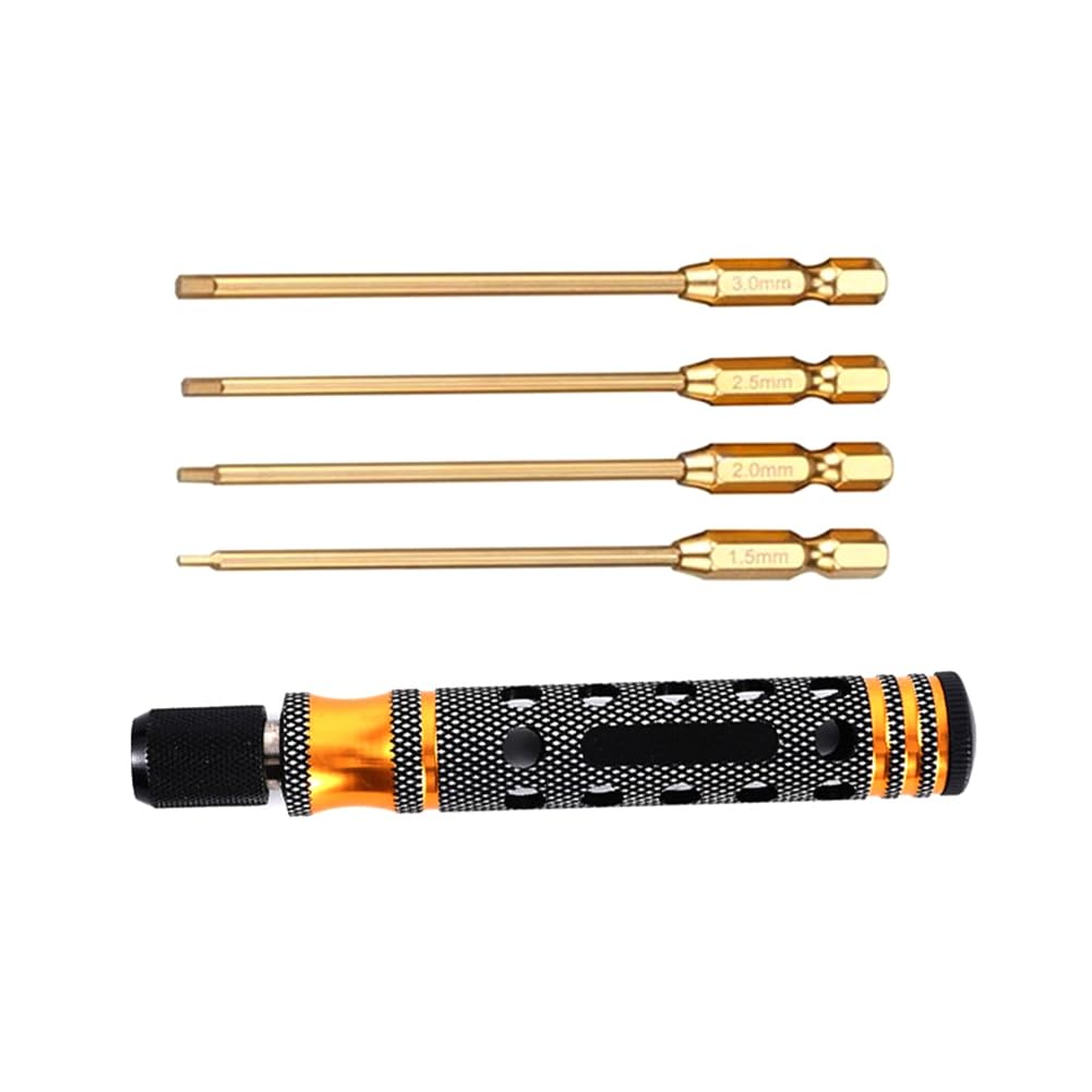 Osmond Hexagon Screwdriver Set 1.5, 2.0, 2.5, 3.0mm Quick Change Allen Key, Hex Wrench Tool for RC Cars, Crawlers, Boats B