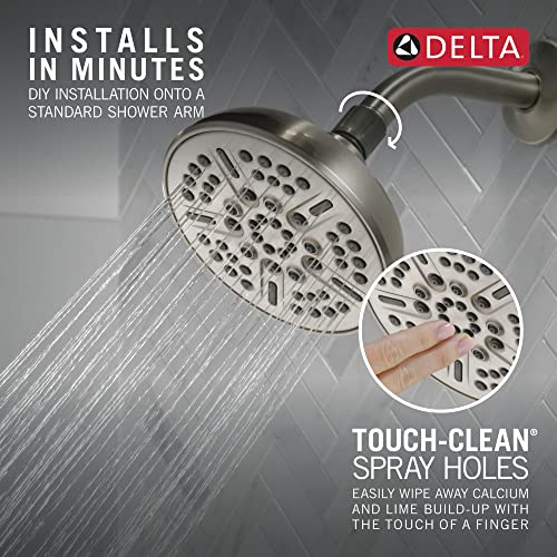 Delta Faucet 8-Spray Touch-Clean Shower Head Brushed Nickel, Delta Shower Heads, Showerhead, Brushed Nickel Shower Head, 2.5 GPM Water Flow, Stainless 75898CSN by DELTA - Image 3