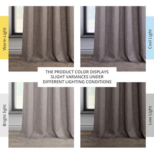 HPD Half Price Drapes Grommet Linen 120 Inches Long Darkening Curtains for Bedroom & Living Room (1 Panel), 50W x 120L, Mink - Image 3
