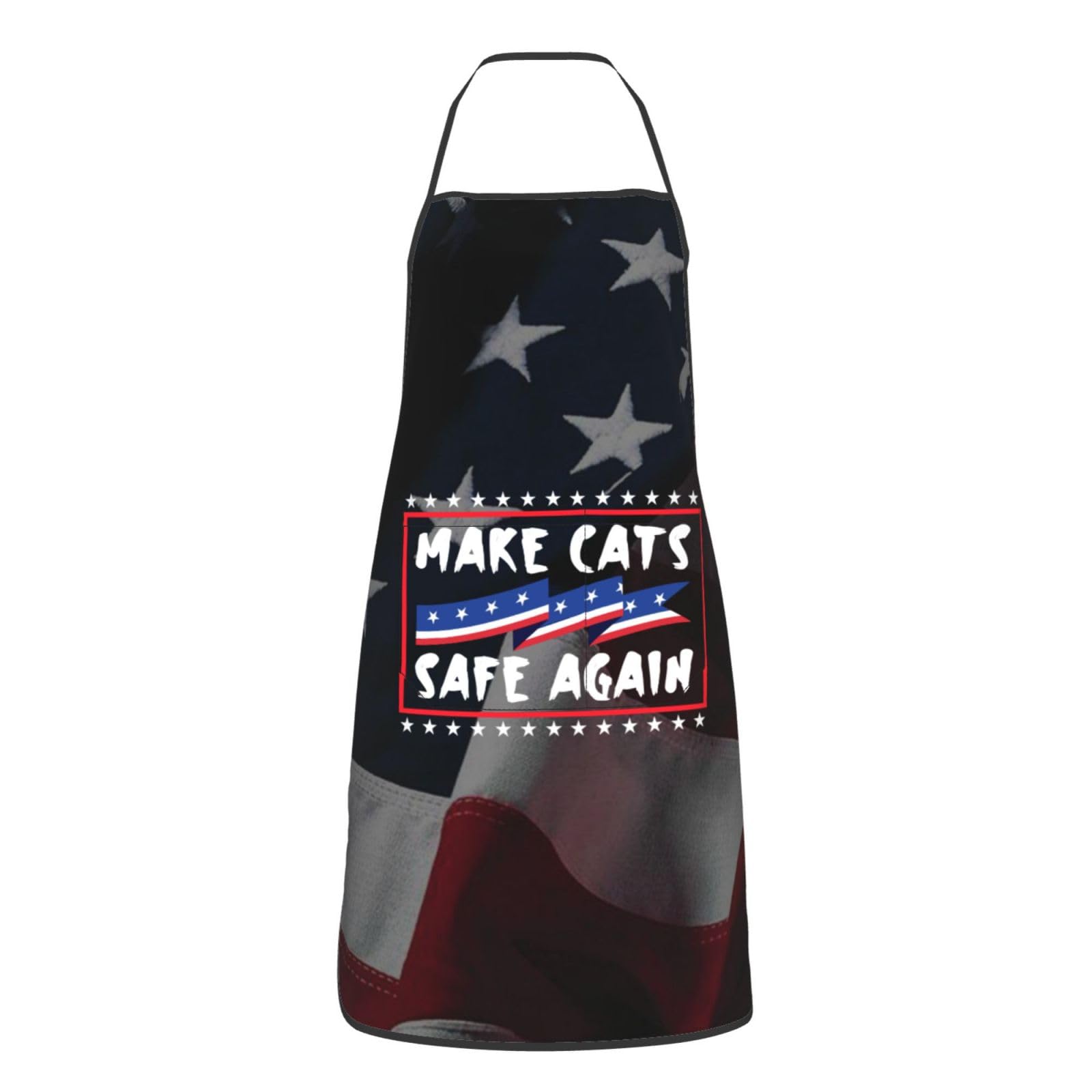 nopicsn Make Cats Safe Again Apron for cooking with Pockets Women Men Kitchen Chef Funny Aprons