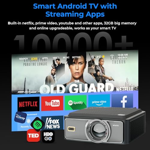WZATCO Legend Pro, Native 1080P Fully Automatic 4K HDR Projector for Home, Ultra Bright 2500 ANSI (Intelligent OA + Screen Fit), HDMI ARC, Android... - Image 3