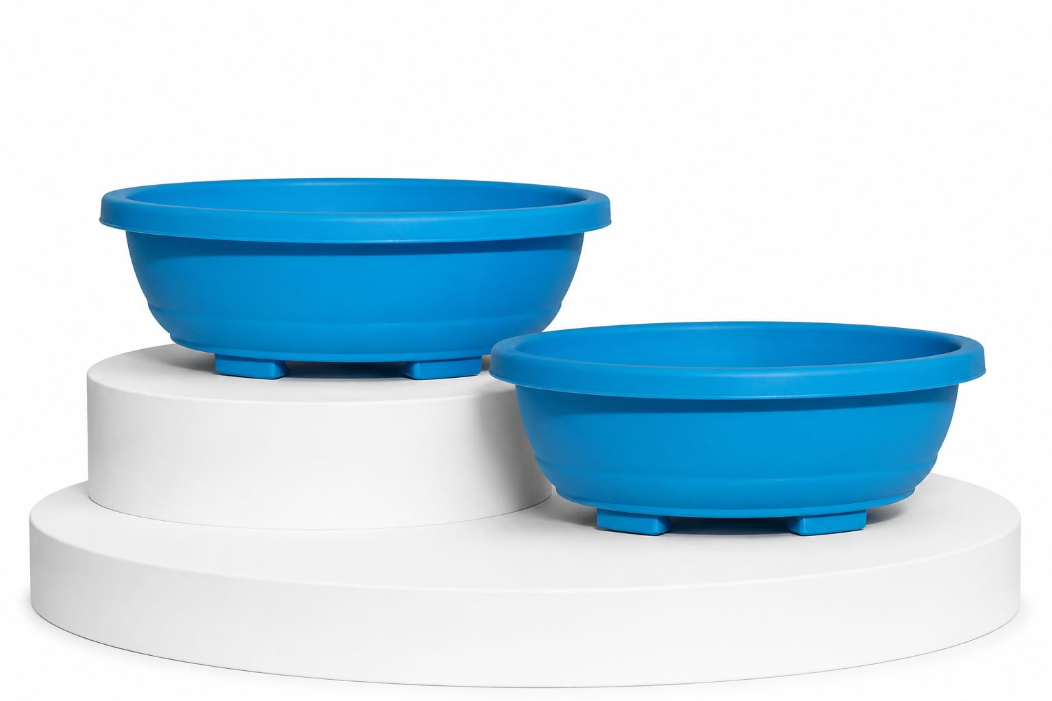 Harshdeep Bonsai Plant Pot - Oval - Indoor Outdoor Home Living Room Balcony Garden Decor 16 Inch Plastic Planter Set of 2 (Blue)