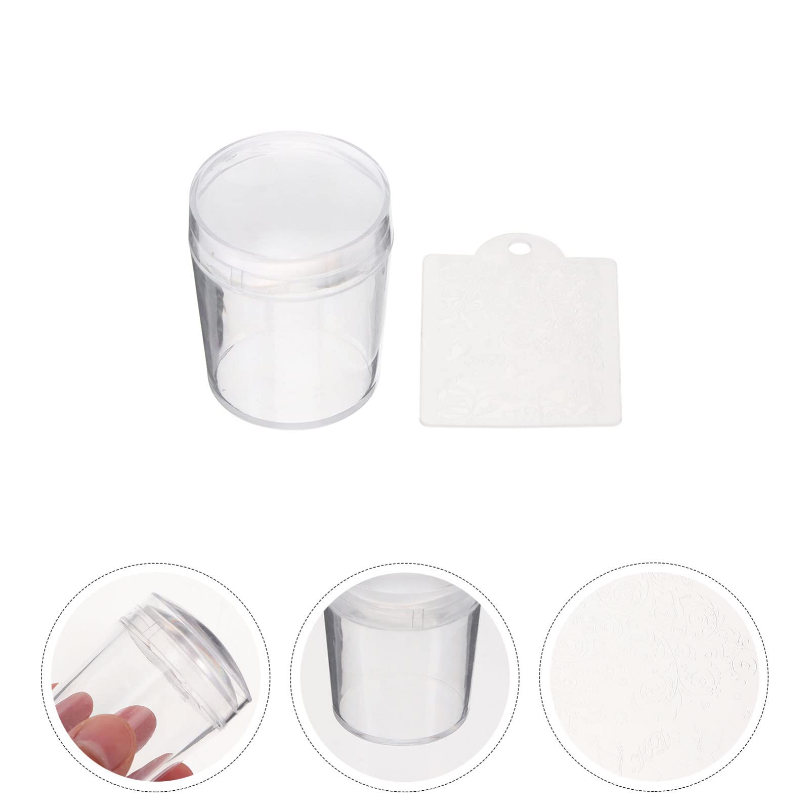 FRCOLOR 12sets Timbri Per Unghie Trasparenti Di Stampi Manicure Per Nail Art Include Raschietto Per Decorazioni Unghie Fai Da Te e Uso Professionale