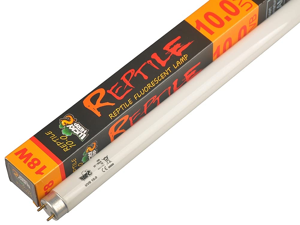 LUCKY HERP Tubo T8 UVB 10.0 18W para Pogona Tortuga y Reptiles, Lámpara Fluorescente Lineal para Terrario