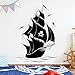 Nautische Dekoration Piratenschiff Wandaufkleber Interieur Kinderzimmer Jungen Schlafzimmer Segelboot Aufkleber Abnehmbares Wandbild A5 42x56cm
