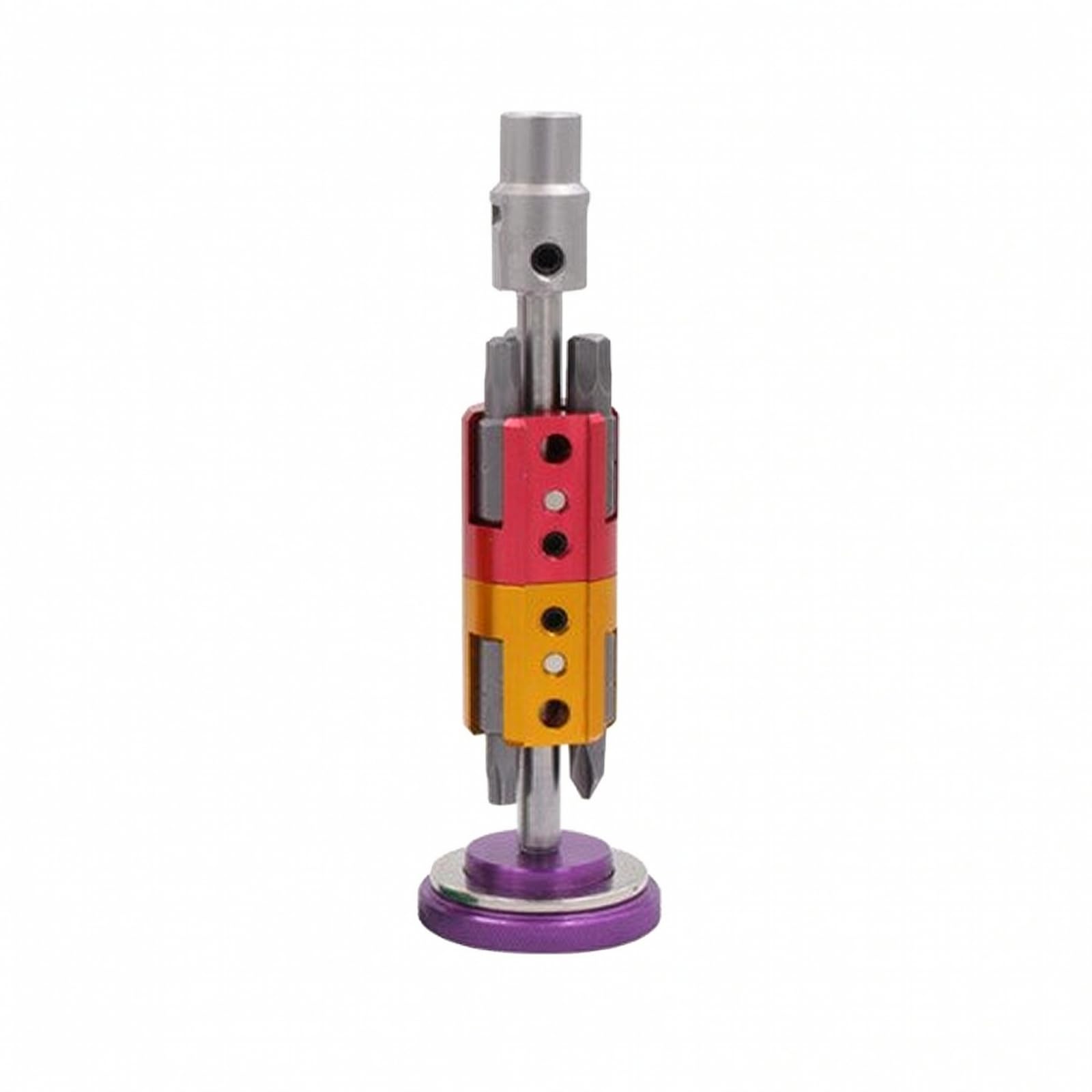 Llave para Reparación de Bicicleta Multiherramienta Llave Tronchacadenas Destornillador Cabezales Combinados con Hexagonal T25 Portátil, Morado