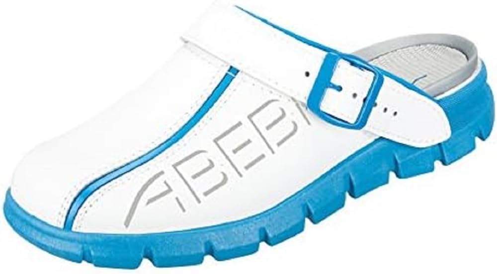 Abeba 7312-48 Size 48 "Dynamic" Occupational Clog Shoe - White/Blue