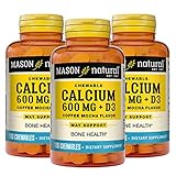 MASON Natural Calcium 600 mg with Vitamin D3 - Supports Healthy Bones, Strengthens Muscle Function, Coffee Mocha Flavor, 100 Chewables (Pack of 3)