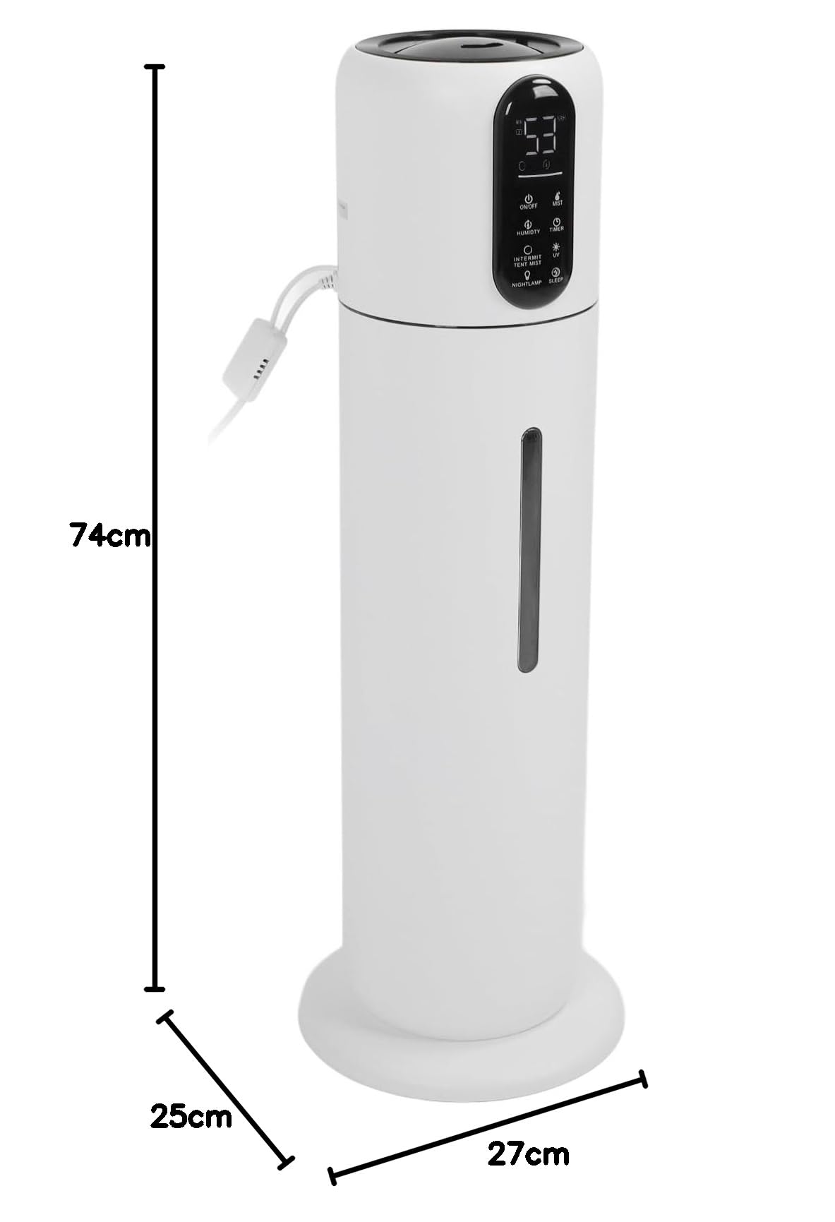 Umidificatore da Pavimento per la Casa, Umidificatore per Ambienti Grandi, Telecomando, Luce Notturna a Basso Rumore a 3 velocità, 9 Litri per la Casa (Spina UE CA 100‑240 V)