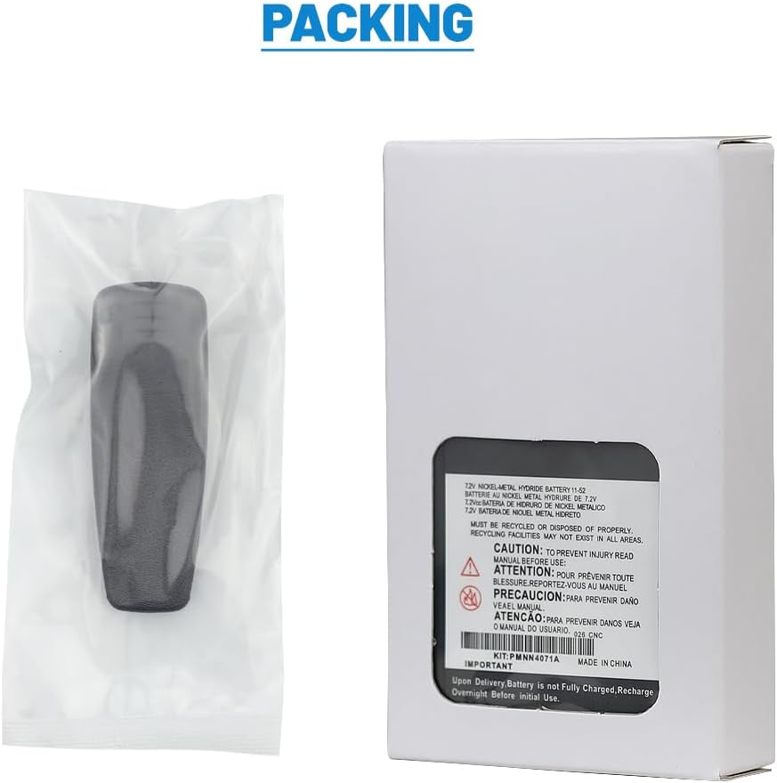 2 Pack PMNN4071A NI-MH Battery for Motorola A6 A8 BPR40 Mag One BPR40 Radios Replacement Battery with Belt Clip(Only Charged with NI-MH Charger!)