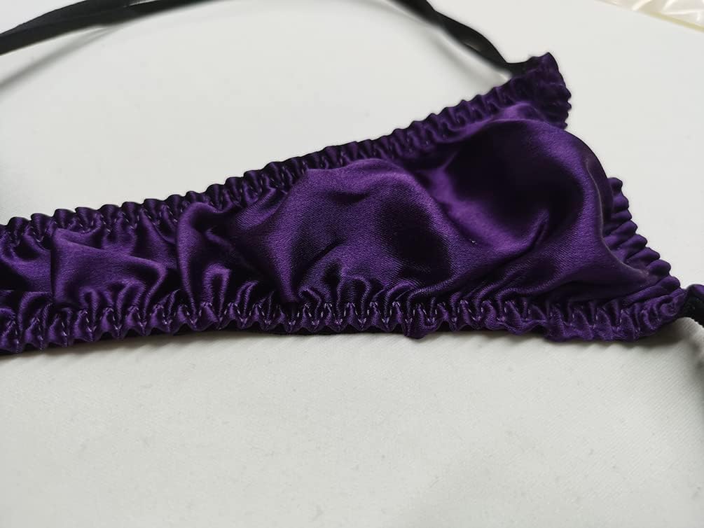 Men's Silk Satin Thong Pouch T - Back Bikini G-String Underwear