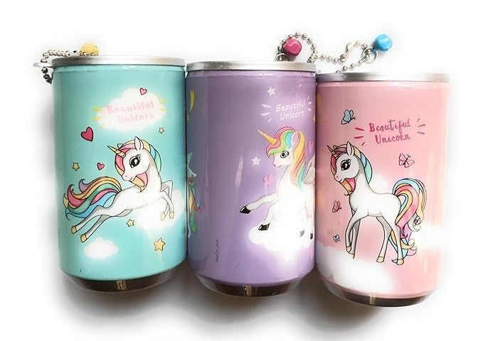vajasil unicorn wet wipes can 30-pieces tissue in cartoon printed tin can for cleaning face body for kids girls men women, wet wipes napkin, portable tin (1 can, multicolor)