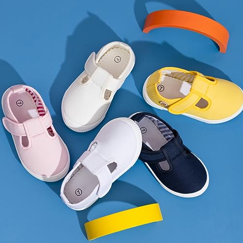 Sonsage Toddler Boys Girls Canvas Sneakers Soft Sole T-Strap Shoes Lightweight Comfy Classical Flats Non Skid Shoe for Little Kids2