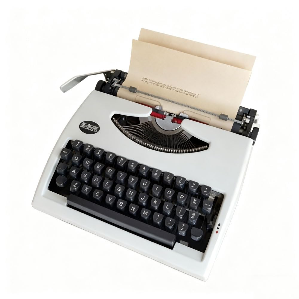 Vintage Manuelle Schreibmaschine, Retro Mechanische Schreibmachine mit Tragbarer Tragetasche und Farbband, für Briefe und Kreatives Schreiben