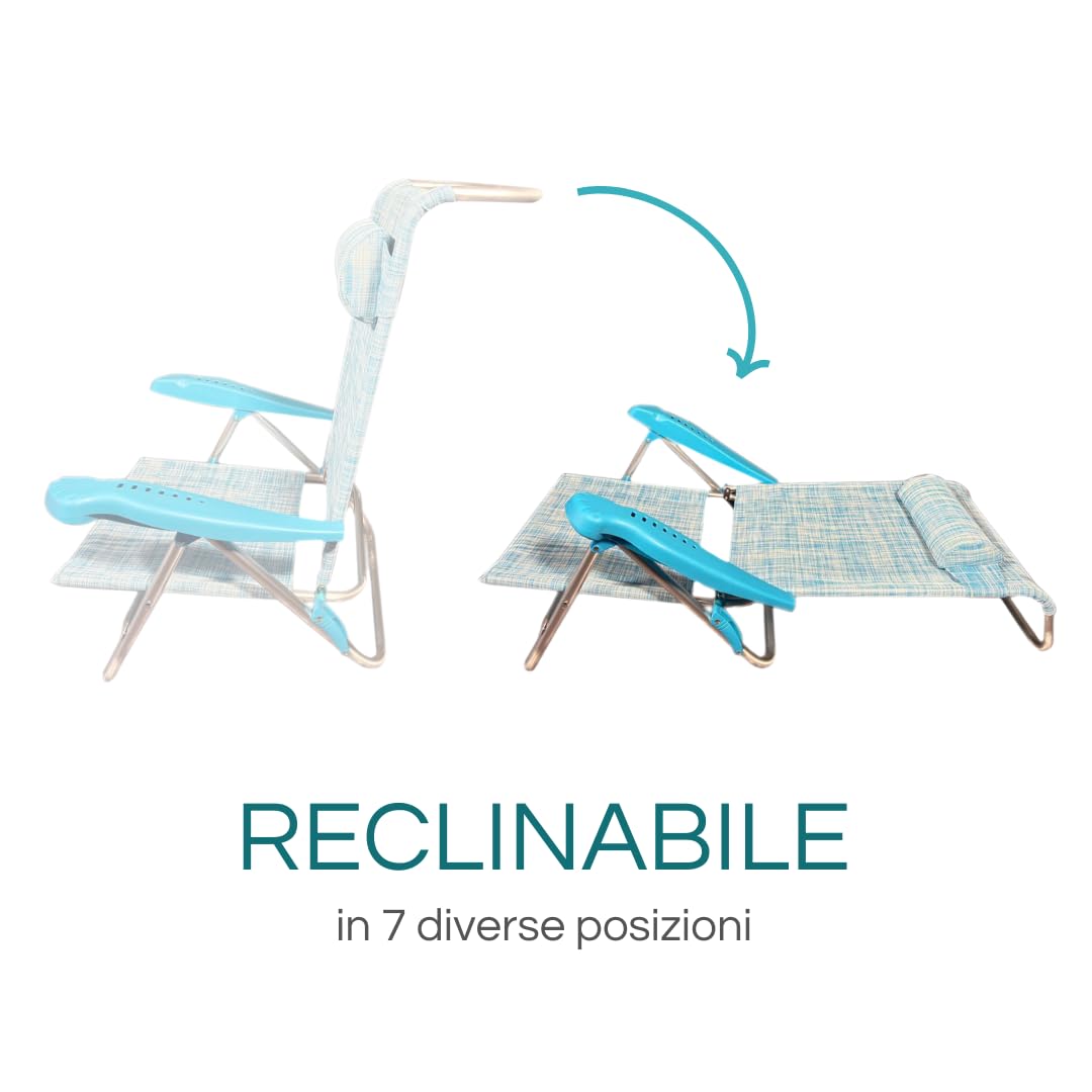 Sedia Da Spiaggia LIFE IS Spiaggina Mare Pieghevole E Regolabile