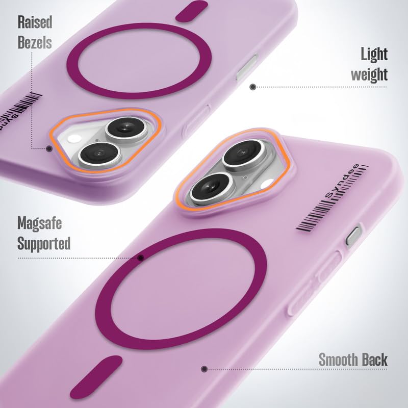 Image of Mr. Case Back Cover for iPhone 16 Sleek Frosted Translucent Back with Wireless Charging Support | Anti-Scratch Shockproof Phone Case - Pink