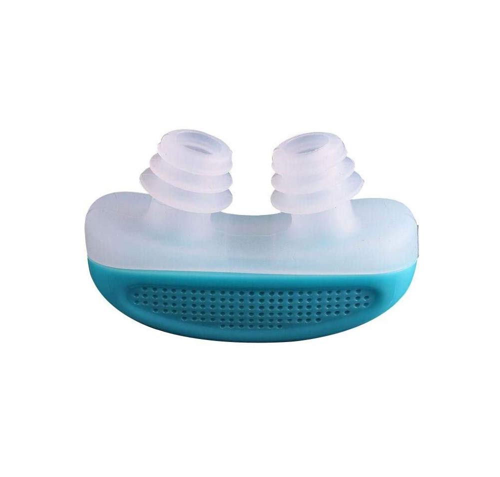 DIVISTAR Anti Snoring Snore Free Snore Stopper Magnetic Silicone Nose Clip Sleeping Device Stuffy Nose Breathing Apparatus - Blue