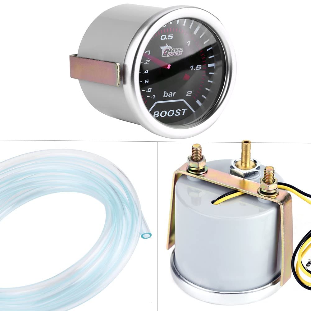 Dilwe Misuratore di manometro Turbo Universale 30 PSI - Calibro di Pressione di sovralimentazione con Tubo in PVC