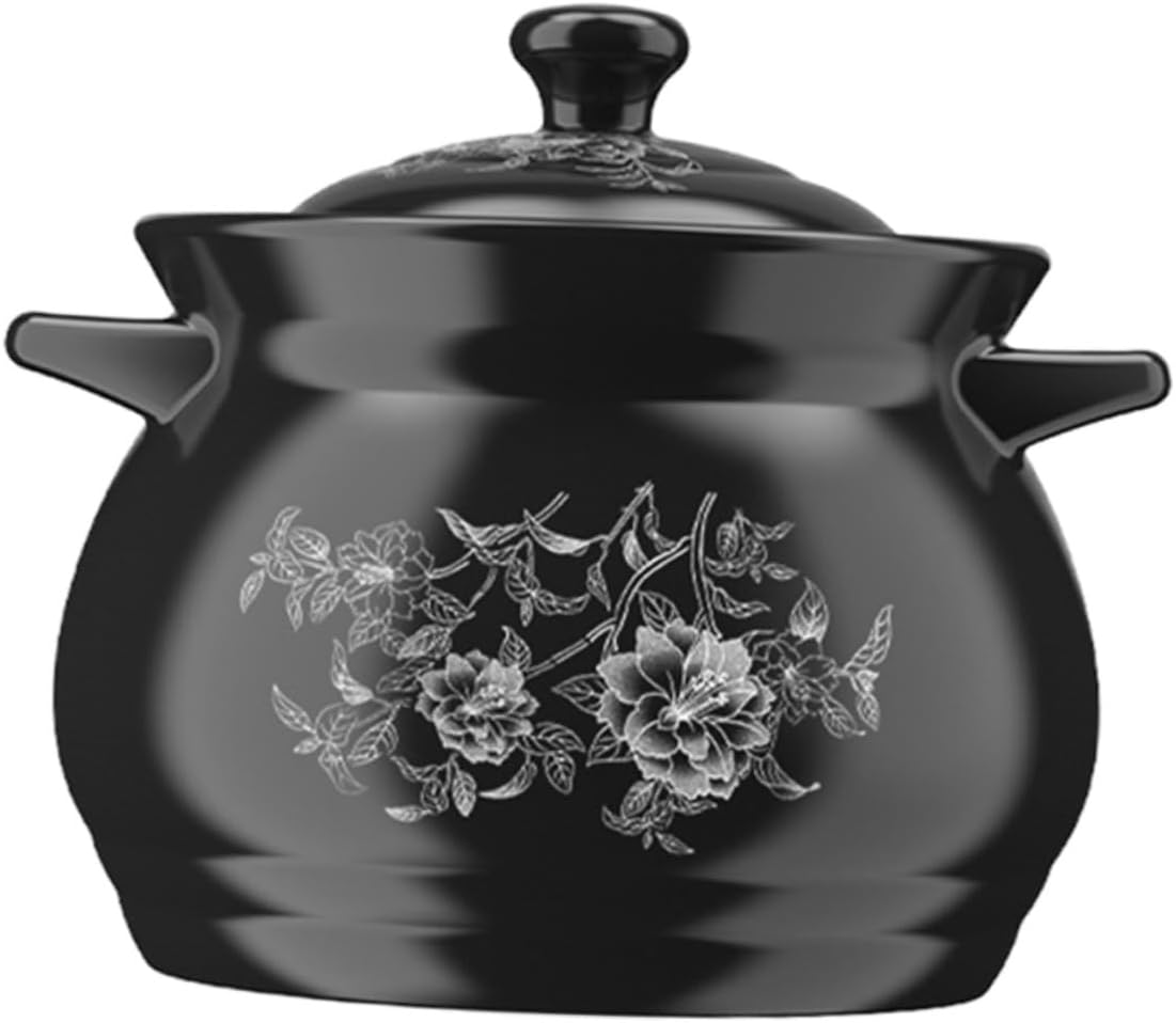 Garneck Stockpot Multipurpose Soup and Stew Pot for People Acid Alkali Resistant Kitchen Cookware with Smooth Glazed Saving Design Random Color