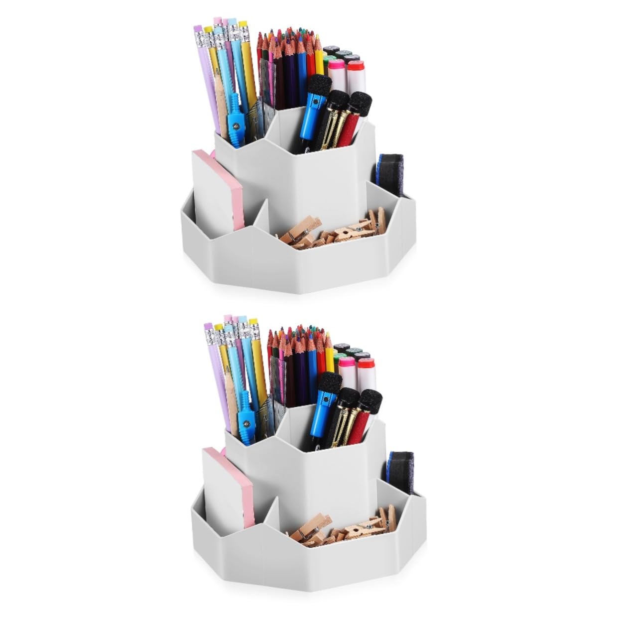 Porte-stylos rotatifs en plastique lot de 2 Gadpiparty pour bureau
