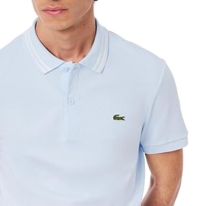 Lacoste Mens Seasonal Short Sleeve Regular Fit Contrast Collar Polo