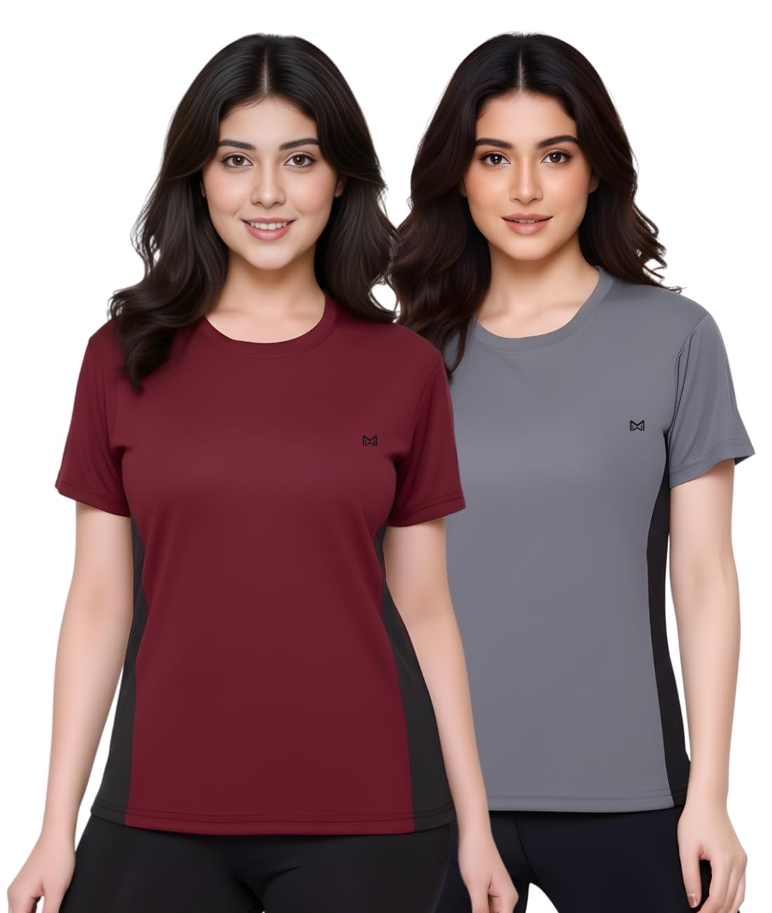 White Moon Women's Polyester Half Sleeve T-Shirt 2-Pack|Gym & Workout Dry Fit Tees|Gym Top Tshirt for Woman Workout|T Shir... - Review, Price and Buying Guide