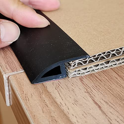 Zeyue 6.56Ft Floor Mats Edge Reducer - Carpet Straight Edge Threshold Transition Strip Floor Edging Trim Vinyl - Beveled Edge Ramp Edge Guard For Use With 3/8" Thick Rubber Flooring Black #TOP5