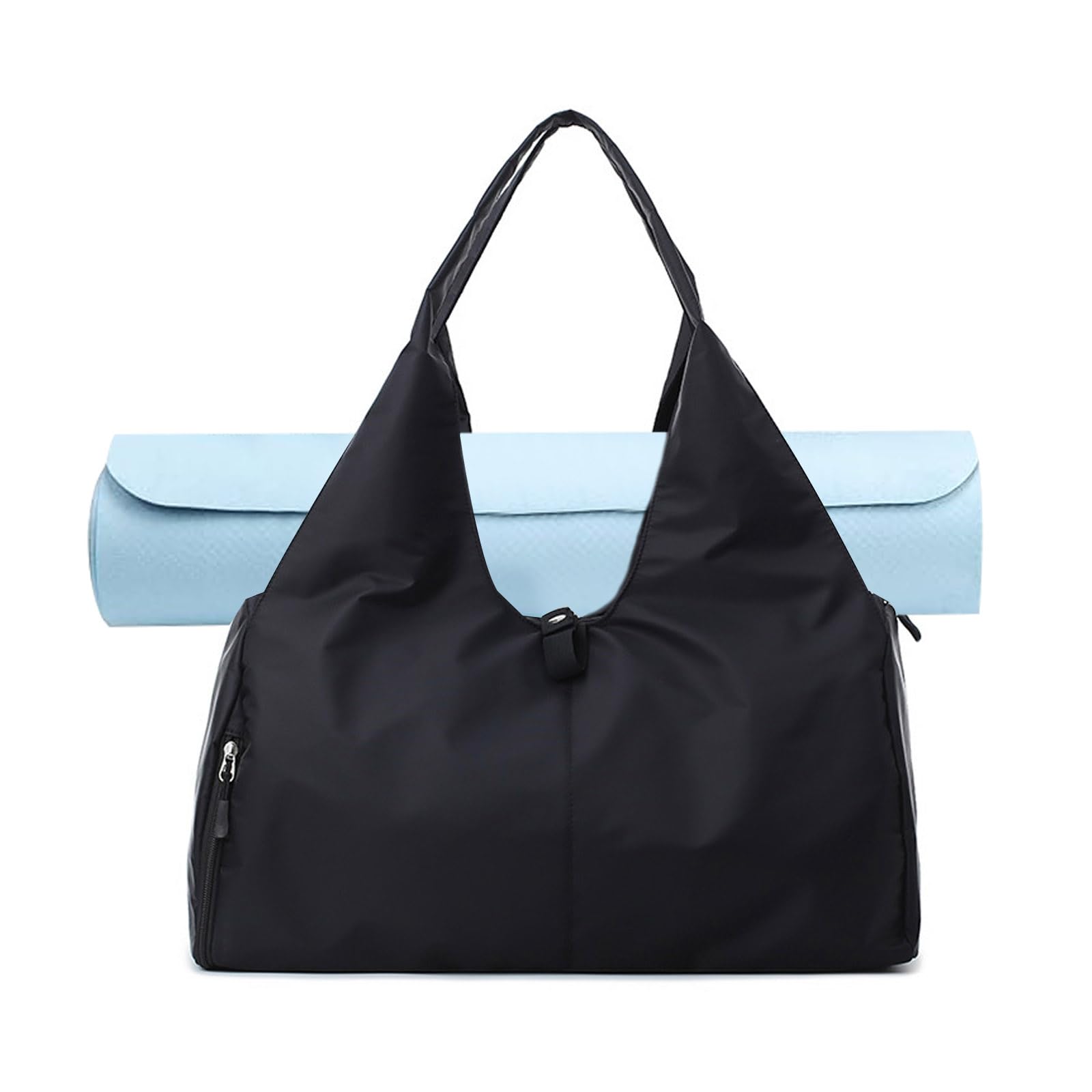 FANDARE Bolsa Esterilla Yoga Bolsa Deporte Gym Mujer para Yoga Bolsa de Viaje para Mujer Hombre Bolsas para Yoga colchoneta Bolsa de Mano Equipaje Bolsa de Gimnasio con Zapato Compartimento Negro