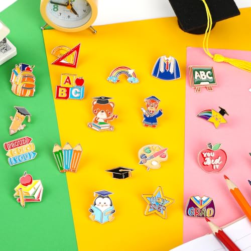 Image of SANNIX 60Pcs Kindergarten Graduation Pins for Leis, Kinder Grad Pin Class of 2026 Pins Preschool Graduation Pin Brooch Badges for Backpack Grad Lei Accessories, 30 Styles