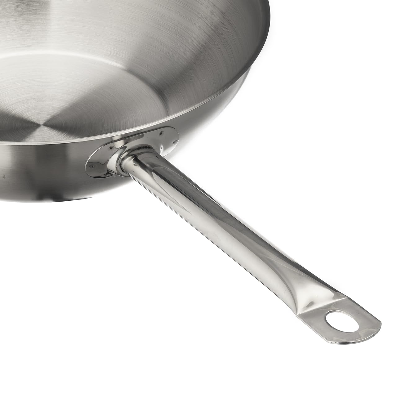 METRO Professional Wok, acier inoxydable, Ø 30 cm, hauteur : 12.8 cm, sans revêtement, induction, résistant au four